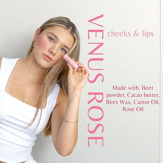 MADRE LUNA AYURVEDIC SKIN CARE, Cheeks & Lips, Natural Look, Deep Hydratation. (Venus Rose) This natural-look tint offers deep hydration, antioxidant benefits, enriched with Ashwagandha and Manjistha.
