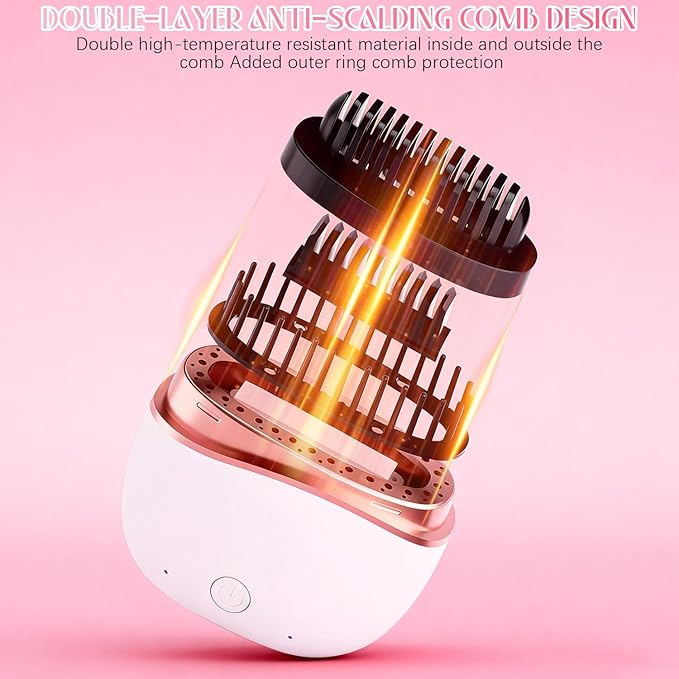 Mini Straightener, Cordless Rechargeable Portable Straightening Comb, 3-Speed Temperature Control, Fast Heating Technology, Mini Hair Straightener with Idea for Home Travel (White)