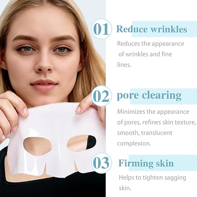 Bio-Collagen Collagen Face Mask, 5 Pack Korean Skincare Facial Collagen Lifting Hydrogel Masks, Pore Minimizing, Reduce Wrinkles, Overnight Hydrating,Enhanced Skin Elasticity