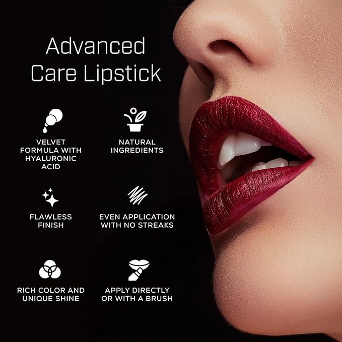Radiant Professional Advanced Care Lipstick - Ultra Nourishing, Moisturizing Long Lasting Matte Lipstick With Vitamin E- UVA UVB Filters - VELVET (19 SANGRIA – BURGUNDY RED)