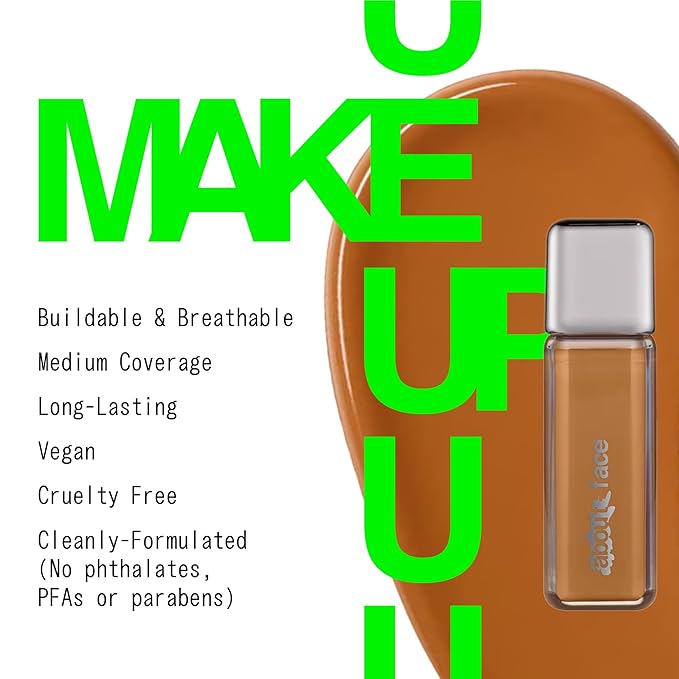 about-face THE PERFORMER Skin-Focused Foundation MD3Warm– Medium Coverage, Long-Wear, Breathable & Buildable Base – Clean, Vegan, Hydrating Formula with Blue Agave & Chlorella – 1.08oz