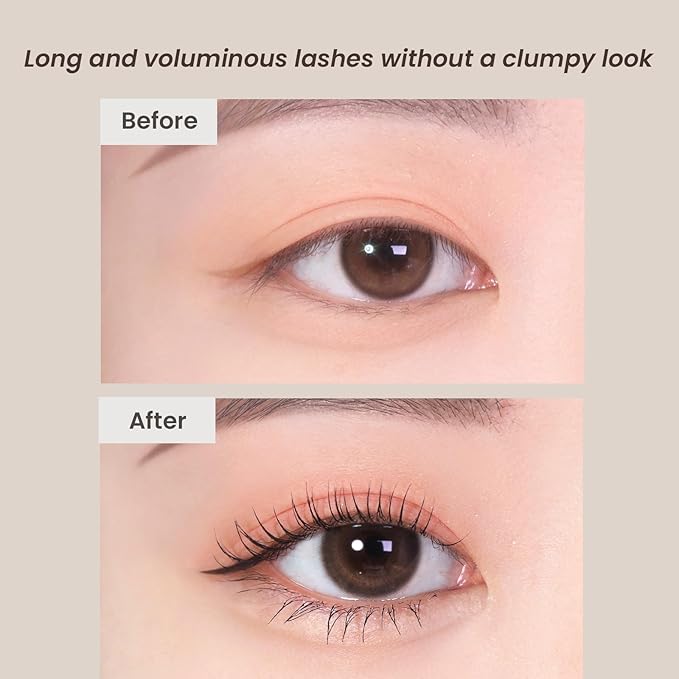 HEIMISH Dailism Smudge Stop Mascara, Volumizing & Lengthening, Long-lasting, Waterproof, Smudge-proof, Non-Clumping, Washable Cleansing Korean Mascara, 0.32oz/9g - Brown Volume