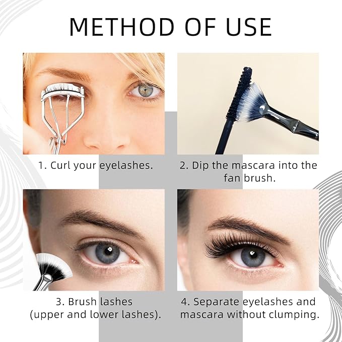 Fan Mascara Brushes, 3Pcs Eyelash Brush, Eyebrow Brush Lash Wand for Lashes, Facial Fan Brush for Eyelash Clumping. (Fan brush)