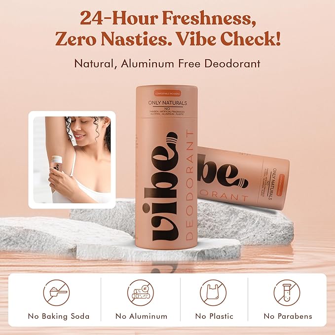 Aluminum Free Natural Deodorant for Women and Men 2 Pack - Long Lasting Odor Control with Organic Coconut Oil and Beeswax for Sensitive Skin, Plastic Free