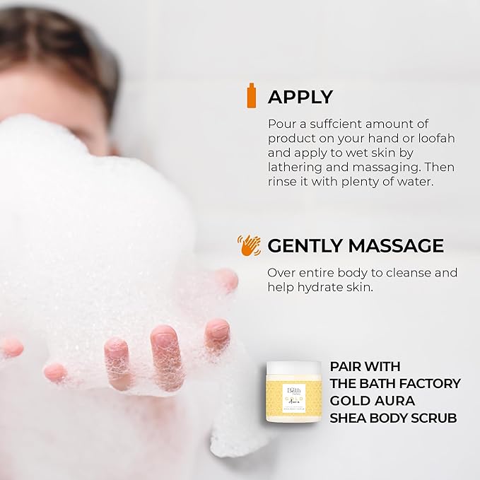 Shower Gel for Body Wash | 100% Vegan & Contains Natural Precious Flowers Extract | Moisturizing Liquid Soap as Bath Products for Men & Women | 13.5 Fl Oz