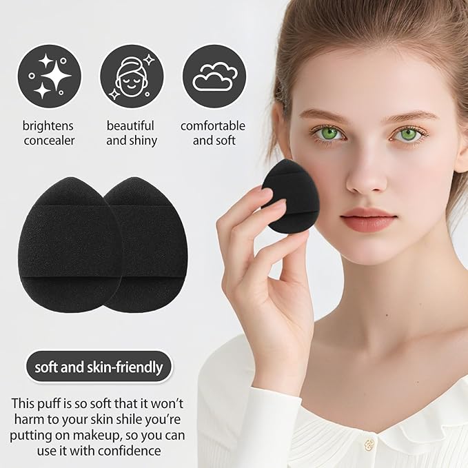 Makeup Brush Set for Foundation Concealer Eyeshadow and Travel, Include Make Up Brush, Sponge, 51PCS Black