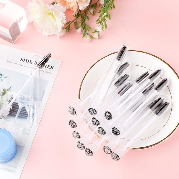 20pcs Eyelash brush Lash Wand Makeup tool Eyelash Extension supplies Cleaning brush Diamond Mascara foil black