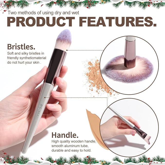BS-MALL Makeup Brush Set 18 Pcs Premium Synthetic Foundation Powder Concealers Eye shadows Blush Makeup Brushes with black case