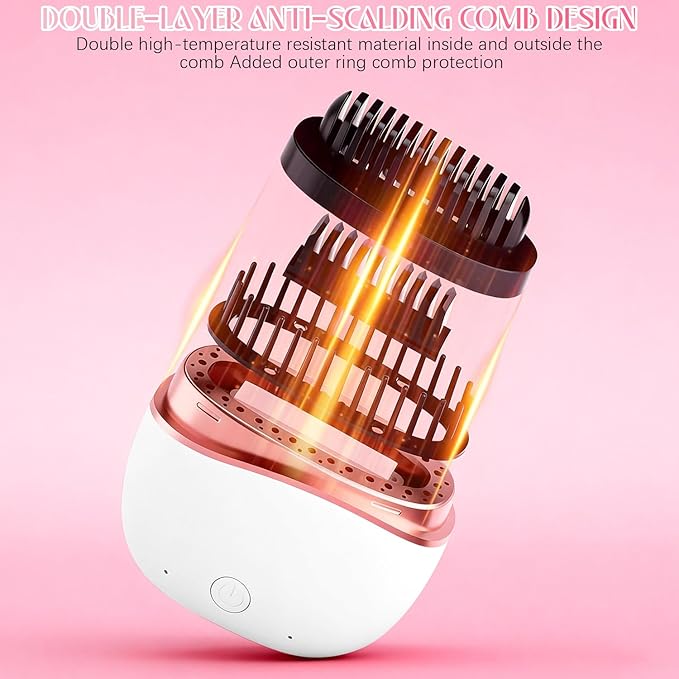 Mini Hair Straightener, New Rechargeable Wireless Portable Hair Straightener Comb, 2-Speed Temperature Control, Cordless Mini Hair Straightener Brush, Heat-Resistant Shell Travel Comb