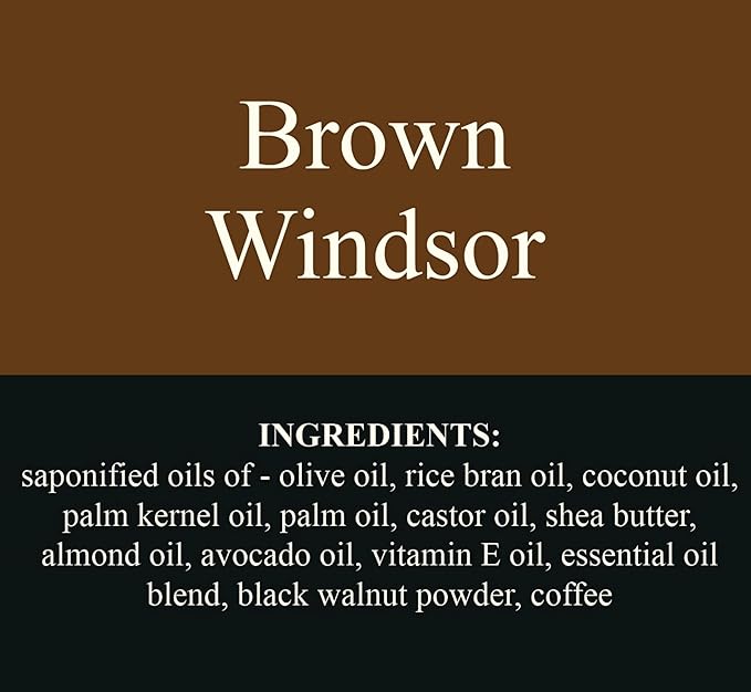 Traverse Bay Bath and Body, Brown Windsor, all natural handmade cold process soap, essential oil soap, spicy coffee caraway scent, 6 bar pack 33+ oz