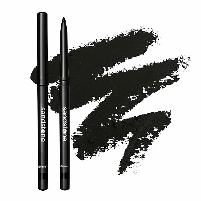 Waterproof Eyeliner Pencil - Vegan Hypoallergenic for Sensitive Eyes - Smudge Proof Gel liner - Hypoallergenic Makeup (Black)