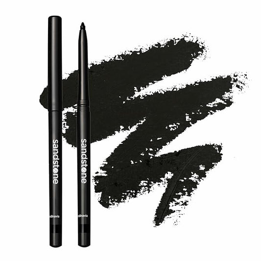 Waterproof Eyeliner Pencil - Vegan Hypoallergenic for Sensitive Eyes - Smudge Proof Gel liner - Hypoallergenic Makeup (Black)