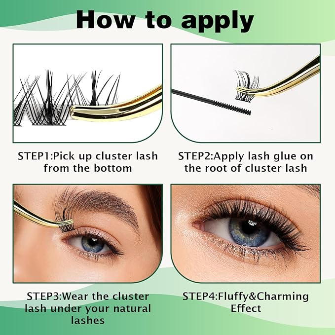 Lash Clusters,96 Pcs Cluster Lashes D Curl 10-18MIX DIY Lash Extensions Eyelash Clusters,KEYYOU Volume Wispy Individual Lashes Soft&Comfortable Easy DIY at Home(Y09,D-10-18MIX)
