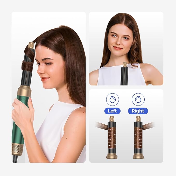 Blow Dryer Brush 7 in One,Negative Ion Hair Set Upgrade Hot Air Brush Air Styler Curling Wrap Air Curler, Curling Iron Hair Styling Tools As A Gift for Straight/Curl/Drying/Smoothing