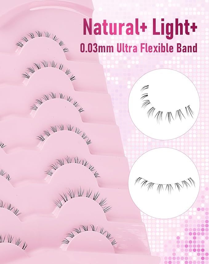 Bottom Lashes Strip Natural Bottom Eyelashes Clear Band FRH-29