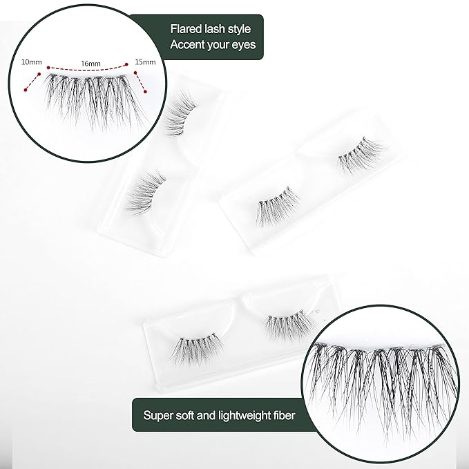 Frihappy Wispy Lashes 3 Pairs - Natural Half Lashes HF1