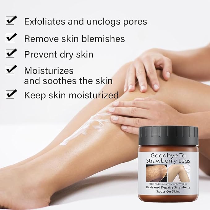 Strawberry Skin Treatment– Strawberry Legs Resurfacing Cream, Ultra Strength Exfoliating Body Lotion for Rough & Bumpy Skin, Body Care moisturizer for Women (2)
