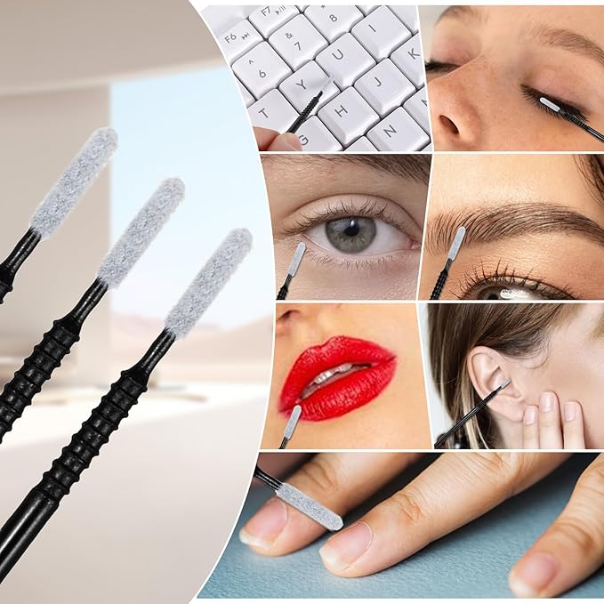 200pcs Micro Brushes Cotton Swabs Micro Applicator Brush for Eyelash Extension Precision Microswabs Lash Mascara Applicators Microfiber Lips Mascara Wands Brush for Eye, Lashes, Brows
