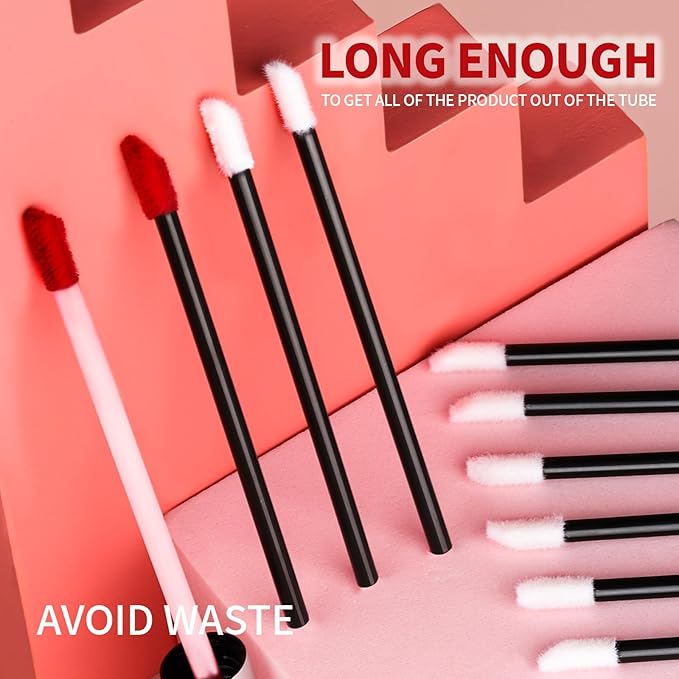 Teenitor Mascara Wands, Disposable Mascara Wand 200pcs, Lip Applicators Disposable Mascara Makeup Applicator Lipgloss Lip Brush Mascara Brush Lipstick Tester Wands Black