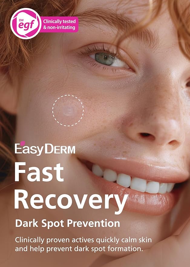 EasyDerm Real Calming Pimple Patches, Clear | Niacinamide, Hyaluronic Acid, EGF Acne Dark Spot Care, K-beauty | 6 counts, Micro Point length : 285μm