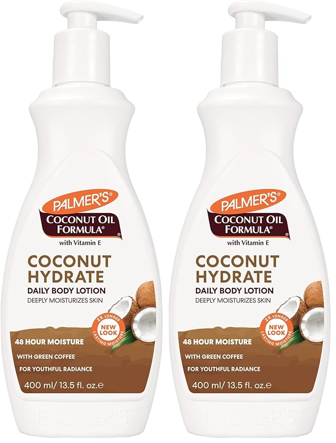 Palmer's Coconut Oil Formula Body Lotion for Dry Skin, Hand & Body Moisturizer with Green Coffee Extract & Vitamin E, Pump Bottle, 13.5 Fl Oz (Pack of 2)