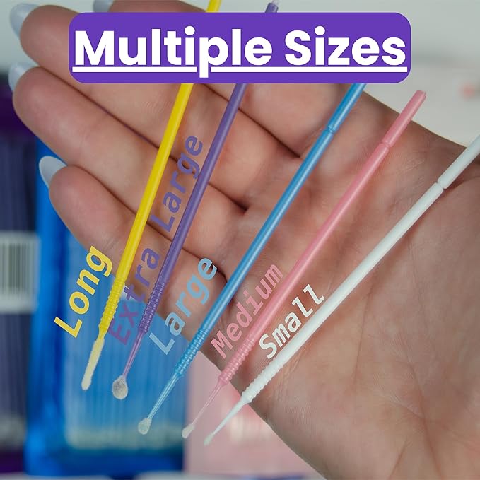 Disposable Micro Applicator Micro Brush for Makeup, Eyelash Extension, Lash and Mascara Application for Personal Care (100 Count (Pack of 1), Purple (XL))