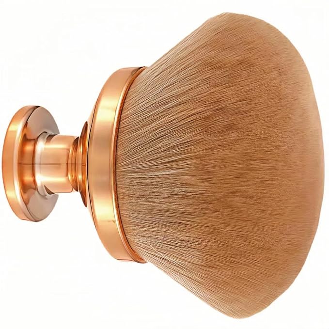 NUANJUYUExtra Large Kabuki Brush - 90mm Wide Head for Flawless Face & Body Makeup, Self Tanner, Sunscreen. Even Application with Liquids/Creams. Wet & Dry Use - Gold