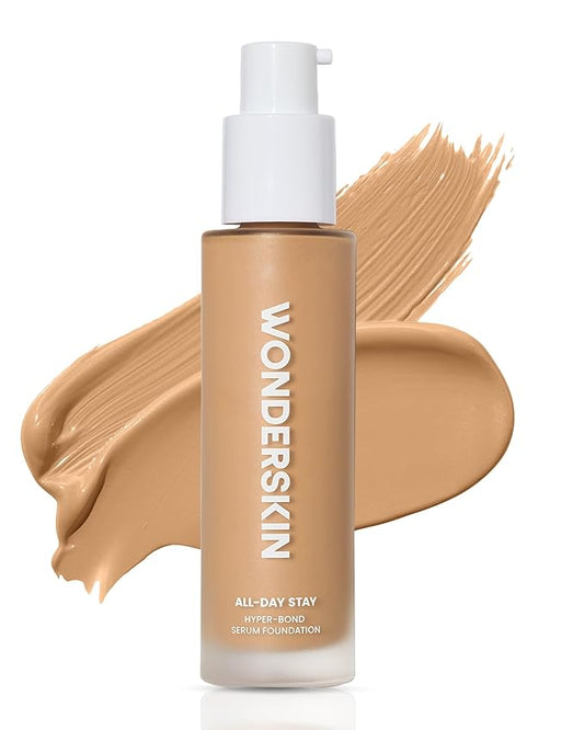 Wonderskin Hyper Bond All-Day Stay Serum Foundation – Waterproof, Transfer-Proof, 24HR Longwear Face Makeup with Niacinamide & Hyaluronic Acid – Lightweight, Natural Finish (Bliss)