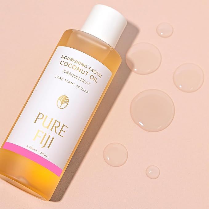 PURE FIJI Nourishing Exotic Coconut Body Oil, Dragon Fruit (7.7 fl oz/230ml)
