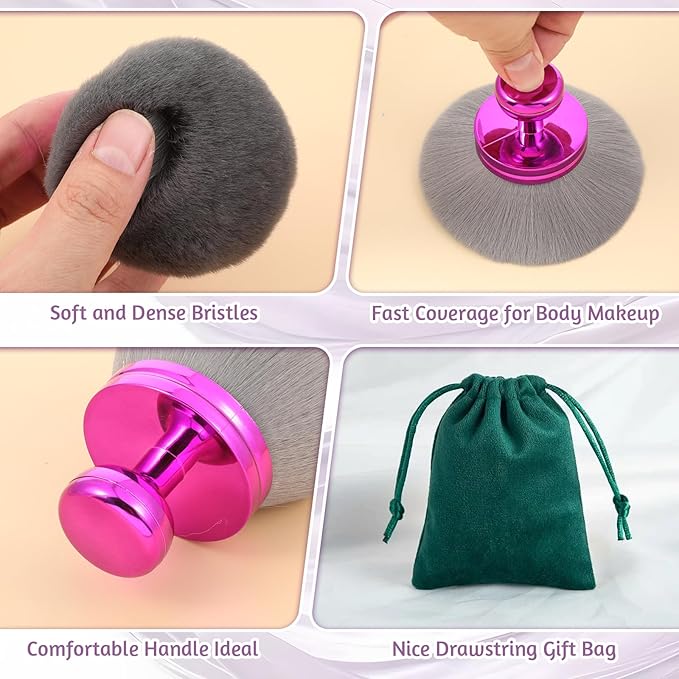 Body Makeup Brush, Extra Large Body Brush for Self Tanner 3.2 Inch Sphere Kabuki Brush Blend Blur Powder Brush Professional Makeup Tool for Face Leg Back Sunscreen Applicator, Wet or Dry Use