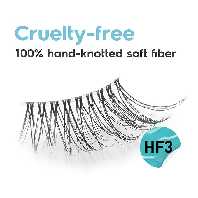 Frihappy Wispy Lashes - Natural Half Lashes, 3 Pairs HF3