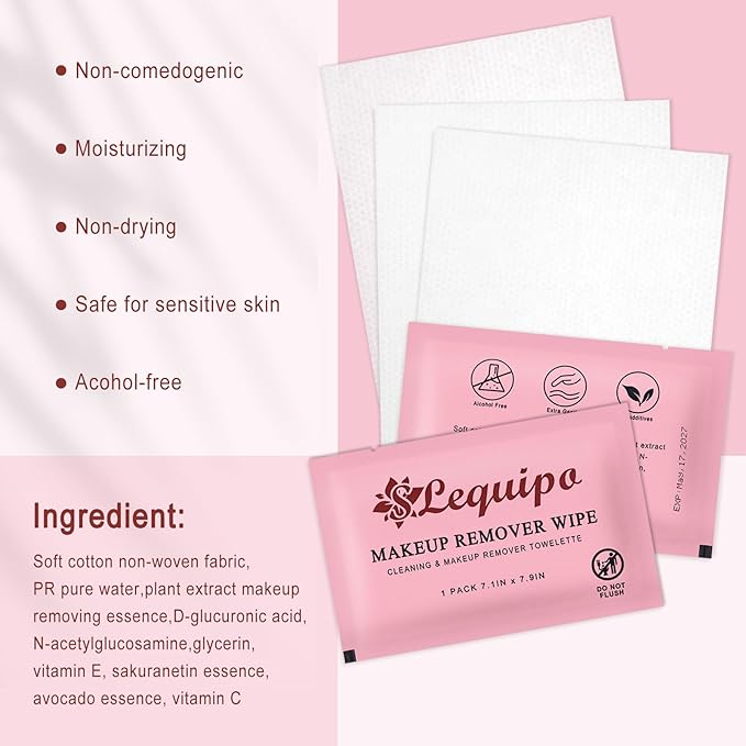 200 pcs Makeup Remover Wipes Bulk Individually Wrapped