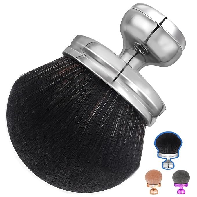Extra Large Tanning Brush Self Tanner Brush 3.2inch Kabuki Tanning for Self Tan Back Applicator Wide-headed Blend Blur Body Makeup Kabuki Foundation Body Tanner With Drawstring Bag (silvery)