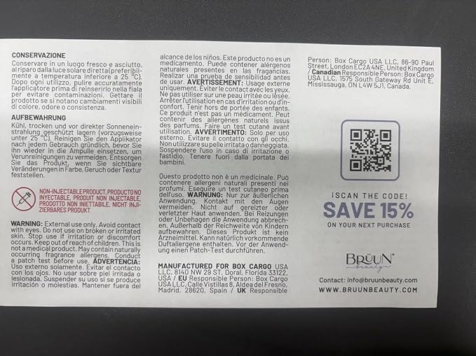 BRÜUN SC - Control Botanical Stem Cell Ampoule - Korean Serum Booster for Face and Body Skin Care Serum 1.18 fl.oz