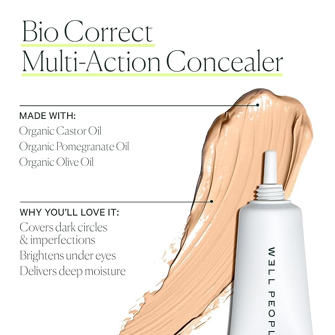 Well People Bio Correct Concealer, Full-coverage, Nourishing Liquid Concealer For Concealing & Correcting, Hydrating Formula, Vegan & Cruelty-free,12N