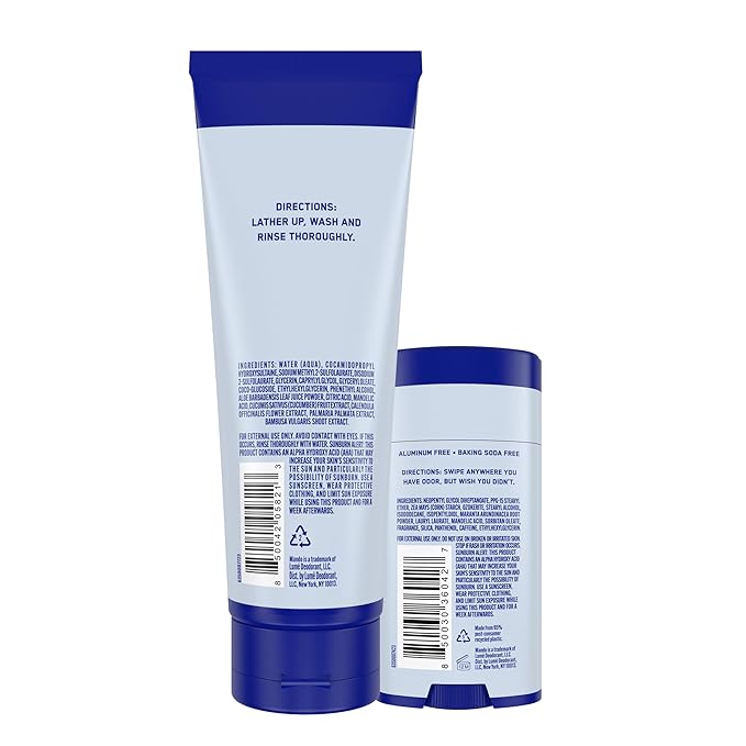 Mando Smooth Solid Stick (2.6 Ounce) + Acidified Body Wash (8.5 Ounce) - Clinically Proven to Block Odor All Day - Whole Body Safe For Pits, Packages + Feet (Pro Sport)