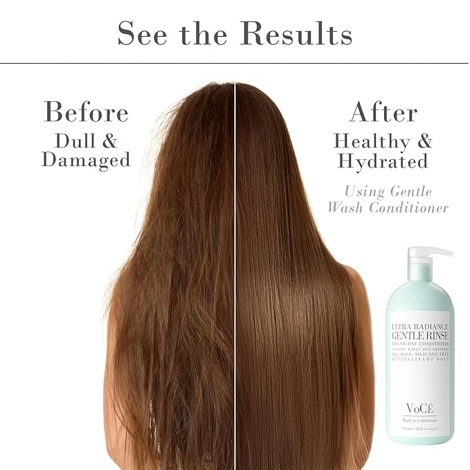 VoCÊ Haircare Gentle Conditioner - Rinse | Vegan, Non Toxic, Cruelty-Free, Clean Detangler – Soft, Hydrated Hair with Olive Fruit Oil, Coconut Water, & Squalene (32 oz | 946 ml)
