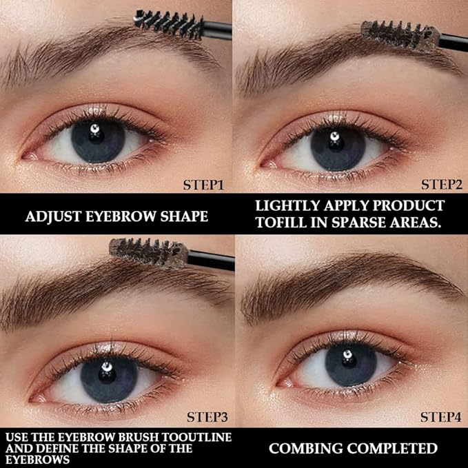 BINGBRUSH Tinted Thickening Brow Gel Brown Mascara,Brow Fast Sculpt,Waterproof, Transfer-proof, Brush to Fill in Eyebrows and Cover Gray Hairs - Cruelty Free - Light Medium Brown (2pcs 06 Brunette)