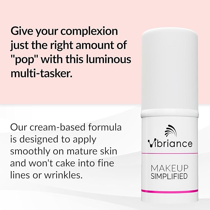 Vibriance Makeup Simplified Illuminate Stick - All-in-One, Mature Skin Highlighter - Lips, Cheeks, Eyes Cosmetics for Older Women