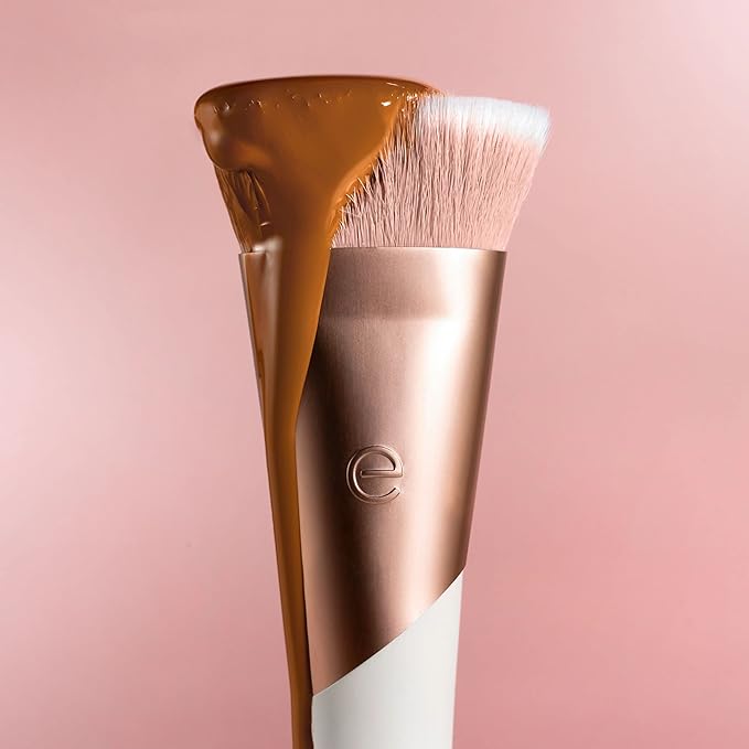 EcoTools Ecofriendly Luxe Flawless Foundation Makeup Brush for Liquid & Cream Foundation, Dense, Synthetic Bristles, Eco-Friendly Premium Quality Makeup Brush, Vegan & Cruelty-Free, 1 Count