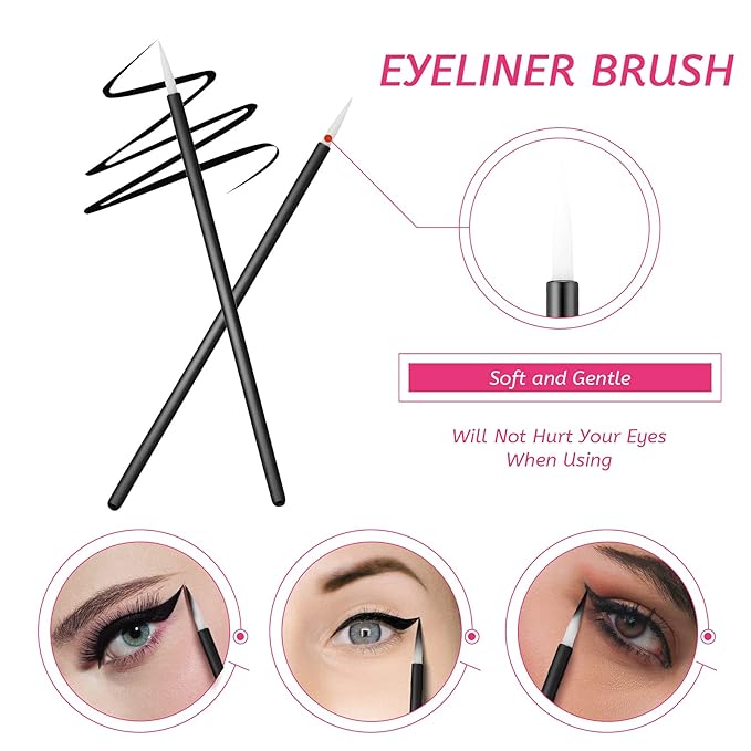 Maitys 260 Pieces Disposable Makeup Tools Kit, Eyeliner Brushes Mascara Wands Lipstick Applicators Plastic Organizer Box Short Waterproof Cape Stainless Steel Makeup Palette, Spatula(Black)