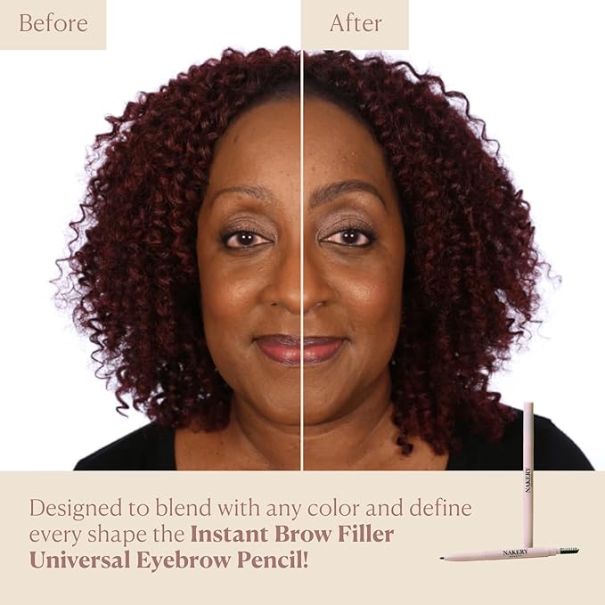 Nakery Universal Eye Brow Pencil Duo - 3-in-1 Eyebrow Pencil with Color-Adapt Technology for Natural & Flawless Brows - Precision Eyebrow Liner Infused with Castor Oil, Hyaluronic Acid & Vitamin E
