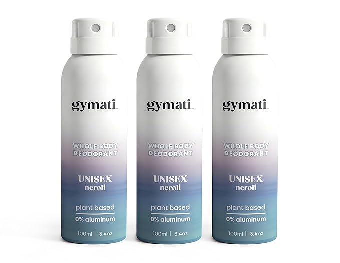 Gymati Fitness Body Deodorant Spray Aluminum Free - Unisex - Pack of 3