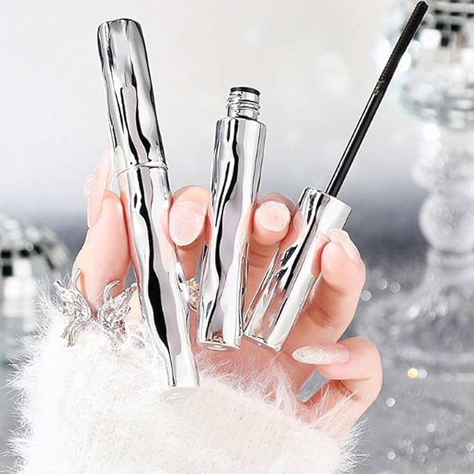Steel Tube Eyelash Primer, Small Steel Tube Mascara, Waterproof Long-Lasting 3D Curling Eyelash Iron with No Flaking, Sweat-Proof, Quick-Drying and Reuse (3pcs)