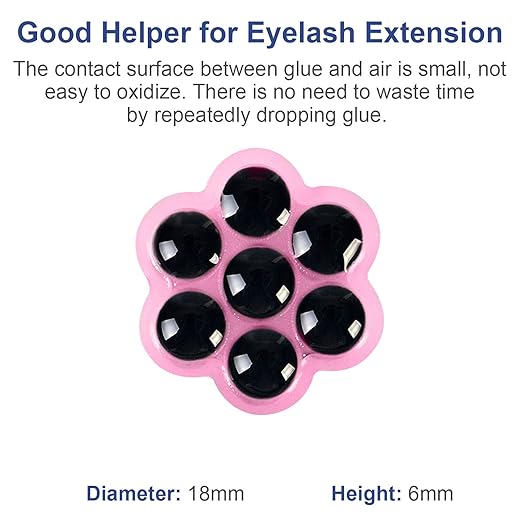 Fenshine 100 PCS Eyelash Extension Glue Holder Flower Shape Cup Plastic Glue Pallet Pad with a Roll for Eyelash Extension Supply