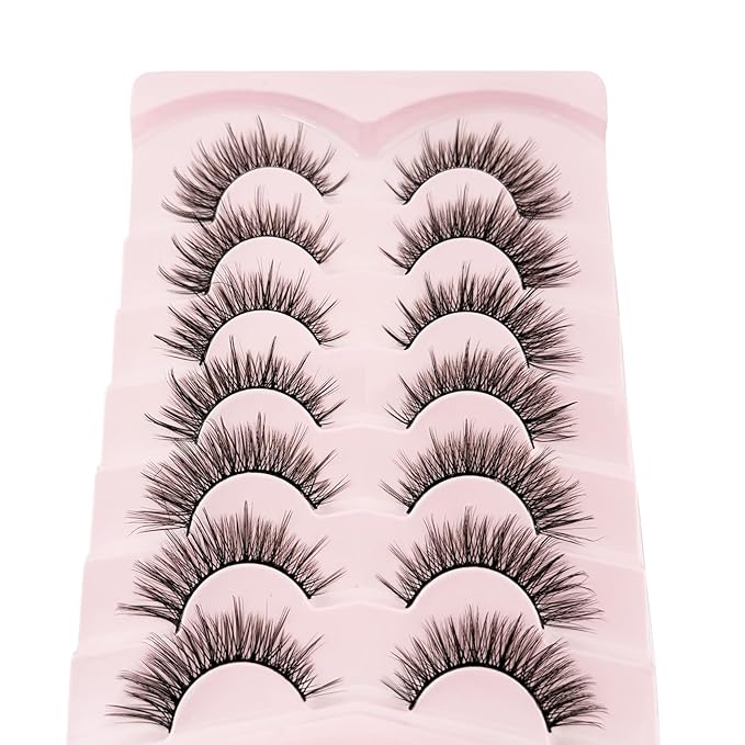 Natural Look Lashes Yasnai Wispy Cat Eye Lashes False Eyelashes Lashes Fake Lashes Eyelashes 7 Pairs Pack