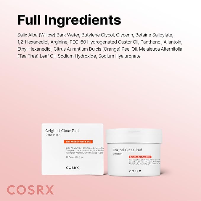 COSRX BHA Toner Pads, 70 Sheets, Exfoliating Pads for Dead Skin & Blackheads, Minimize Pores, Prevent Breakouts, Smooth Skin Texture, Korean Skin Care, Stocking Stuffers, Holiday Gifts,Gifts For Women