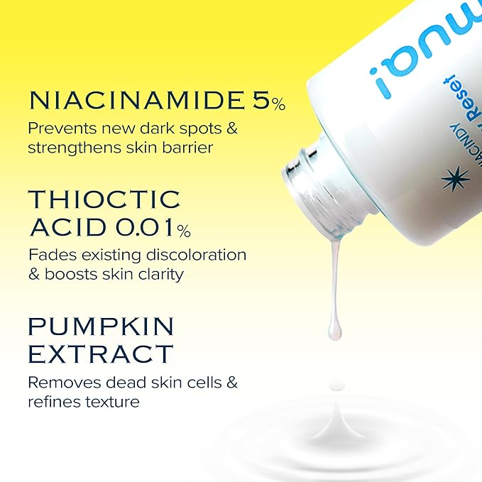 Glow Reset Toner | Korean Clinic Skincare - Thioctic Acid & Niacinamide 5% | Gentle Exfoliation w/Pumpkin Extract | Fades Dark Spots & Acne Scars | Deep Hydration | 250ml /8.45 Fl Oz