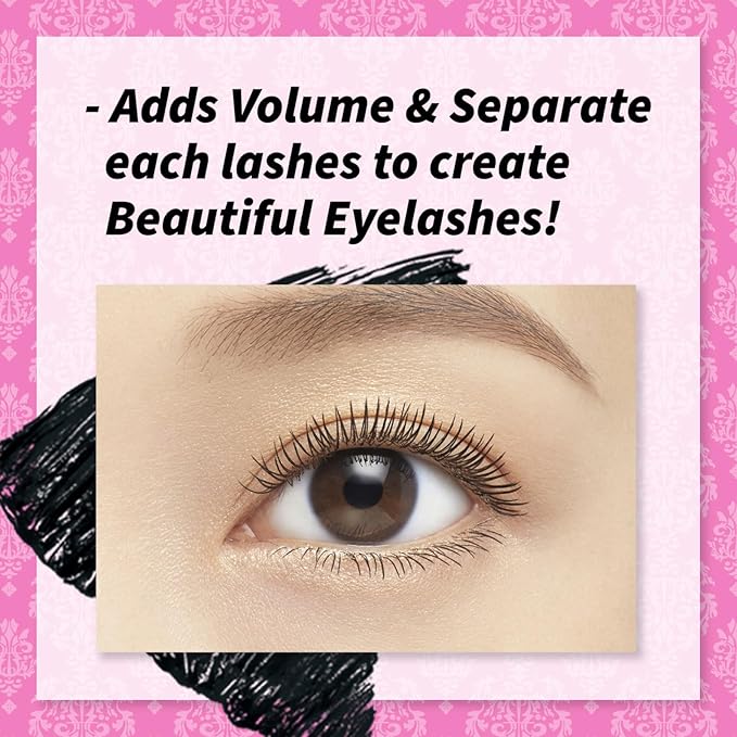 HEROINE MAKE by KISSME Volume & Curl Mascara Advanced Film, Keep Tubing Mascara Waterproof & Long-lasting Dense Volumizing & Curl with Curvy Brush, 6 Natural Serums, Made in Japan 1 EA