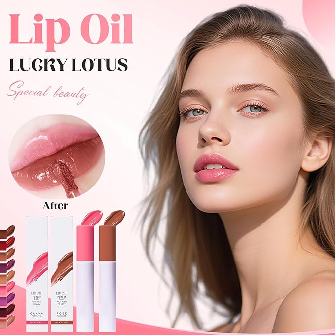 Lip Stain Oil, 2025 New Lips Staining Lip Oil, Lips Staining Long-Lasting Matte Liquid Lipstick Gloss for Women Makeup (ROSE, one size)